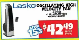 Ollie's Lasko OSCILLATING HIGH VELOCITY FAN offer