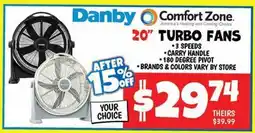 Ollie's Danby, Comfort Zone 20 TURBO FANS offer
