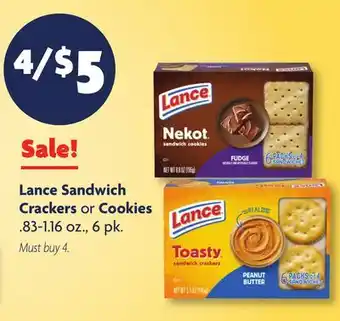 Family Dollar Lance Sandwich Crackers or Cookies offer