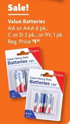Family Dollar Value Batteries offer
