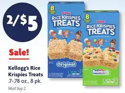 Family Dollar Kellogg's Rice Krispies Treats offer