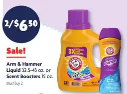 Family Dollar Arm & Hammer Liquid 32.5-43 oz. or Scent Boosters 15 oz offer