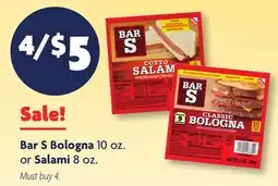 Family Dollar Bar S Bologna 10 oz. or Salami 8 oz offer