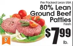 Supremo Foods Inc Pre Packed Lean USA 80% Lean Ground Beef Patties offer
