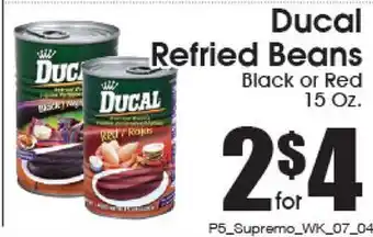 Supremo Foods Inc Ducal Refried Beans offer
