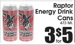 Supremo Foods Inc Raptor Energy Drink Cans offer