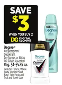 Dollar General Degree Antiperspirant Deodorant offer