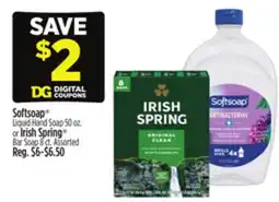 Dollar General Softsoap Liquid Hand Soap or Irish Spring Bar Soap offer