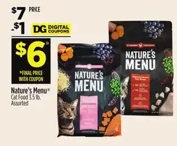 Dollar General Nature's Menu Cat Food offer