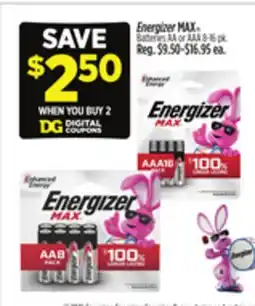 Dollar General Energizer MAX Batteries offer