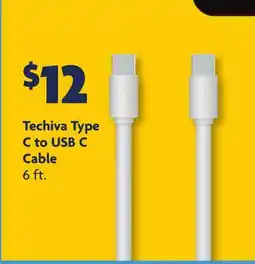 Family Dollar Techiva Type C to USB C Cable offer