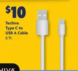 Family Dollar Techiva Type C to USB A Cable offer