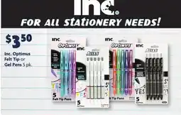 Family Dollar Inc. Optimus Felt Tip or Gel Pens offer