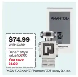 CVS PACO RABANNE Phantom EDT spray offer