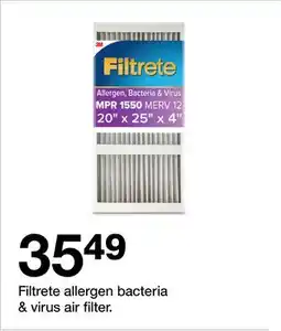 Target Filtrete allergen bacteria & virus air filter offer