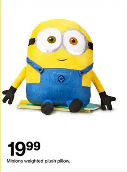 Target Minions weighted plush pillow offer