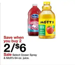 Target Select Ocean Spray & Mott's 64-oz. juice offer