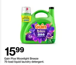 Target Gain Plus Moonlight Breeze 75-load liquid laundry detergent offer