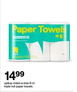 Target up&up make-a-size 6-ct. triple roll paper towels offer