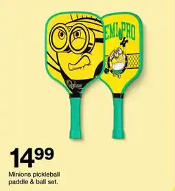Target Minions pickleball paddle & ball set offer