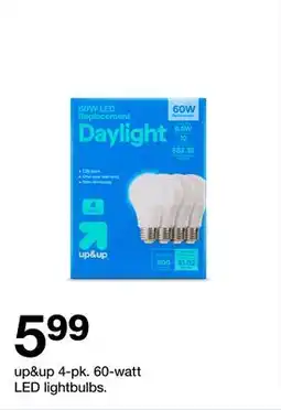 Target up&up 4-pk. 60-watt LED lightbulbs offer