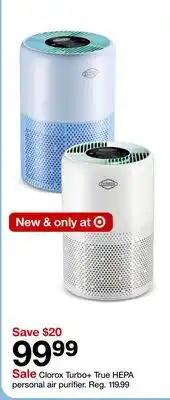 Target Sale Clorox Turbo+ True HEPA personal air purifier offer