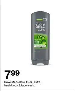 Target Dove Men+Care 18-oz. extra fresh body & face wash offer
