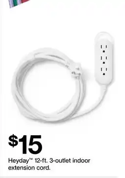 Target Heyday 12-ft. 3-outlet indoor extension cord offer