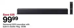 Target Samsung 2.0Ch soundbar with built-in woofer offer