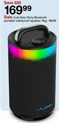 Target JLab Epic Party Bluetooth portable waterproof speaker offer