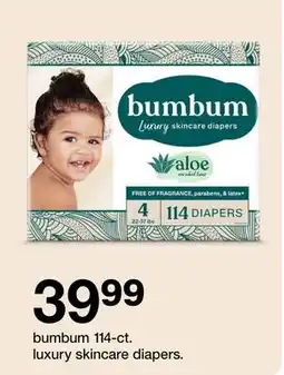 Target bumbum 114-ct. luxury skincare diapers offer