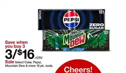 Target Sale Select Coke, Pepsi, Mountain Dew & more 12-pk. soda offer