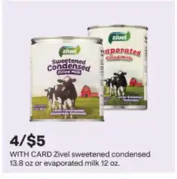 CVS Zivel sweetened condensed 13.8 oz or evaporated milk 12 oz offer