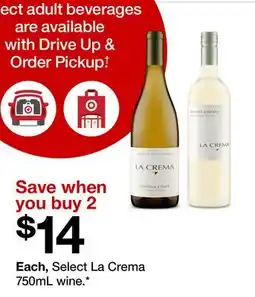 Target Each, Select La Crema offer