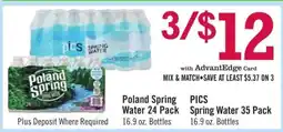 Price Chopper PICS Spring Water 35 Pack offer