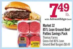 Price Chopper Market 32 85% Lean Ground Beef Patties Savings Pack offer