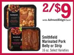 Price Chopper Smithfield Marinated Pork Belly or Strip offer