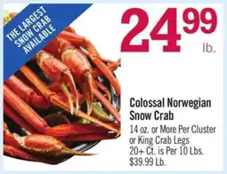 Price Chopper Colossal Norwegian Snow Crab offer