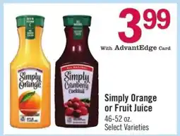 Price Chopper Simply Orange or Fruit Juice offer