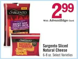 Price Chopper Sargento Sliced Natural Cheese offer