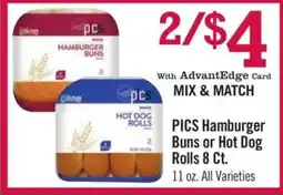 Price Chopper PICS Hamburger Buns or Hot Dog Rolls 8 Ct offer