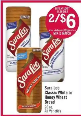 Price Chopper Sara Lee Classic White or Honey Wheat Bread offer