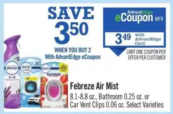 Price Chopper Febreze Air Mist offer