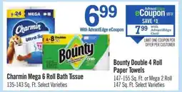 Price Chopper Bounty Double 4 Roll Paper Towels offer