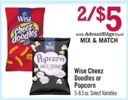 Price Chopper Wise Cheez Doodles or Popcorn offer