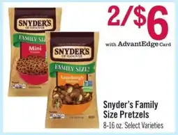 Price Chopper Snyder's Family Size Pretzels offer