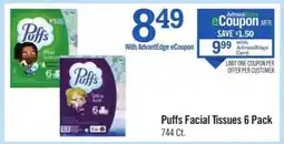 Price Chopper Puffs Facial Tissues 6-Pack offer