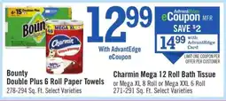 Price Chopper Bounty Double Plus 6 Roll Paper Towels offer