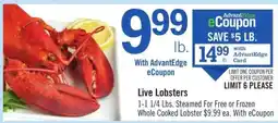Price Chopper Live Lobsters offer