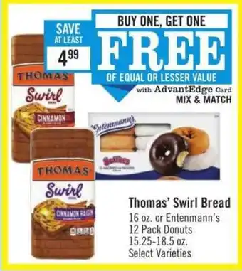 Price Chopper Thomas' Swirl Bread offer